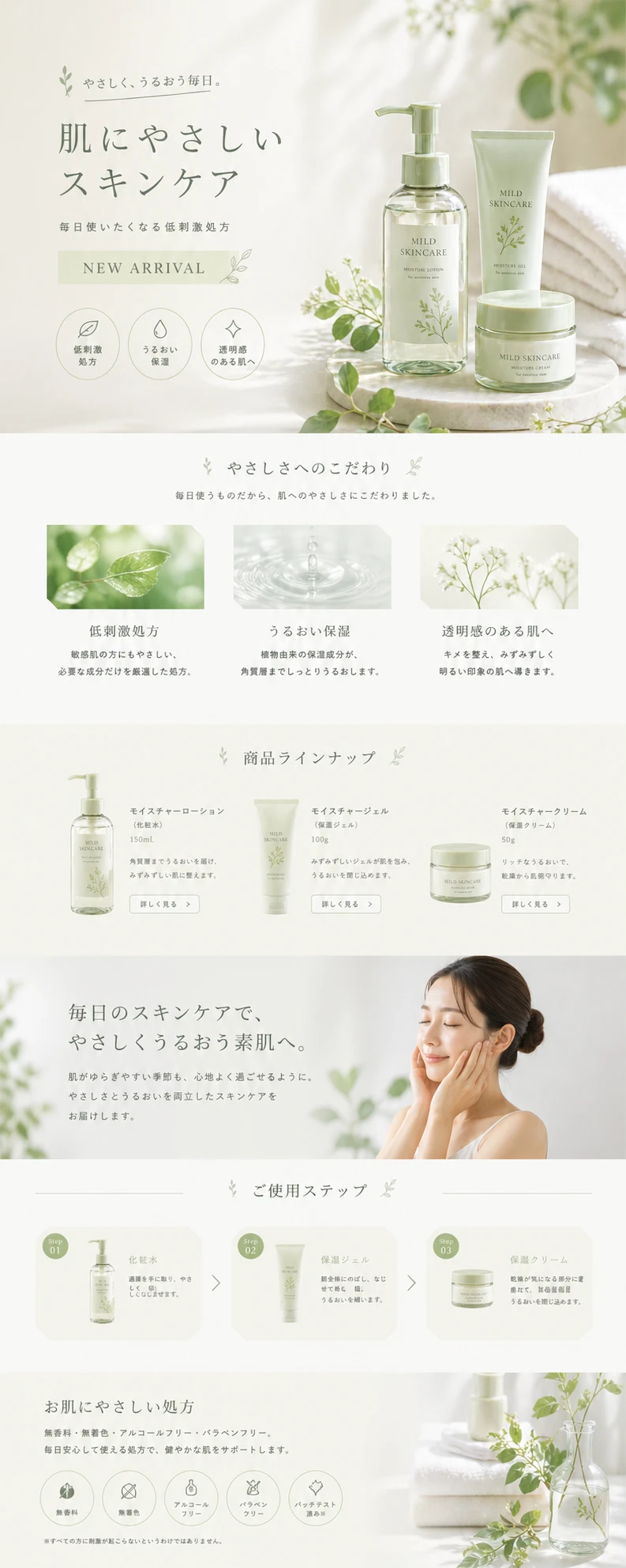 スキンケア LP デザイン