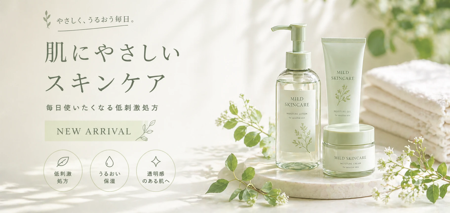 スキンケア商品のヘッダー制作